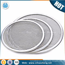 Alibaba China 6 10 12 13 16 18 20 24 inch food grade stainless steel wire mesh screen tray for barbecue grill and pizza